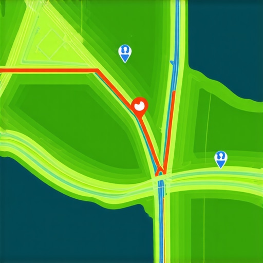 A detailed map displaying live updates of geospatial signals with traffic and environmental overlays.