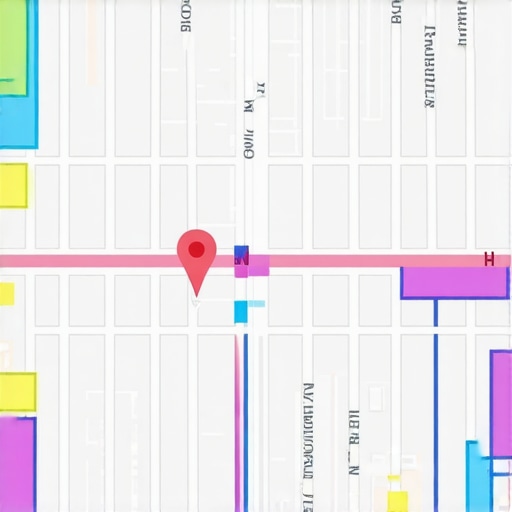 City map with live data overlays indicating optimal pin positions and demographic zones