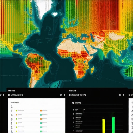 Map analytics dashboard with geospatial layers and heatmaps for local SEO optimization.