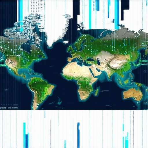 Futuristic digital map dashboard showing real-time geospatial data and AI filtering analytics