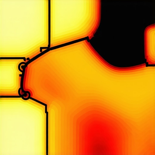 Color-coded heatmap displaying customer density and competition zones leveraging geospatial data.