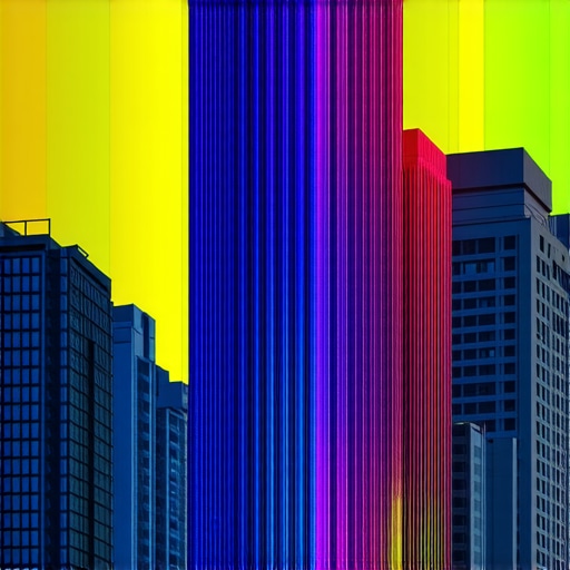 Heatmap visualization of signal coverage in a city high-rise district